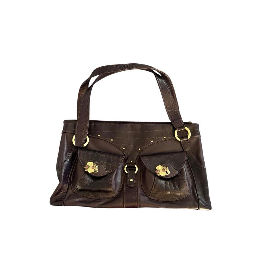 Countess Mara Women's Shoulder‎ Bag Deep Purple Bling Charm Leather Vintage EUC
